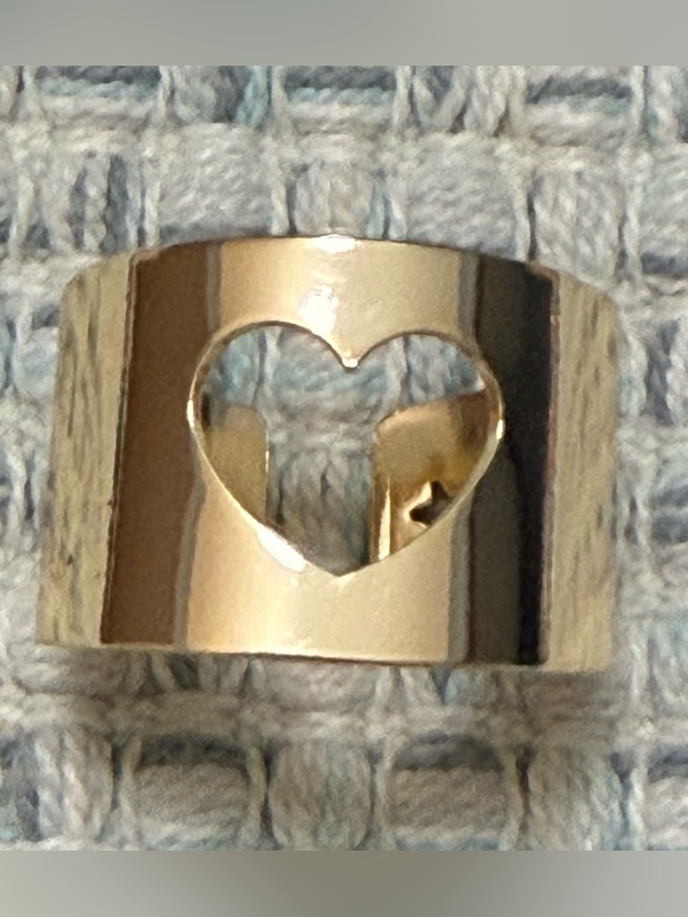 Gold Heart Cutout Wide Band Ring - Women's Jewelry